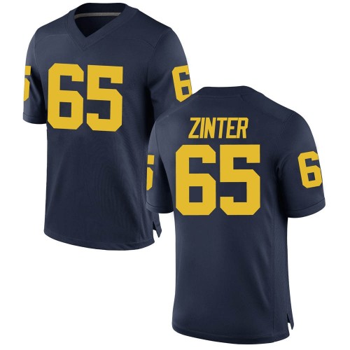 Zak Zinter Michigan Wolverines Men's NCAA #65 Navy Replica Brand Jordan College Stitched Football Jersey CJZ6054OU